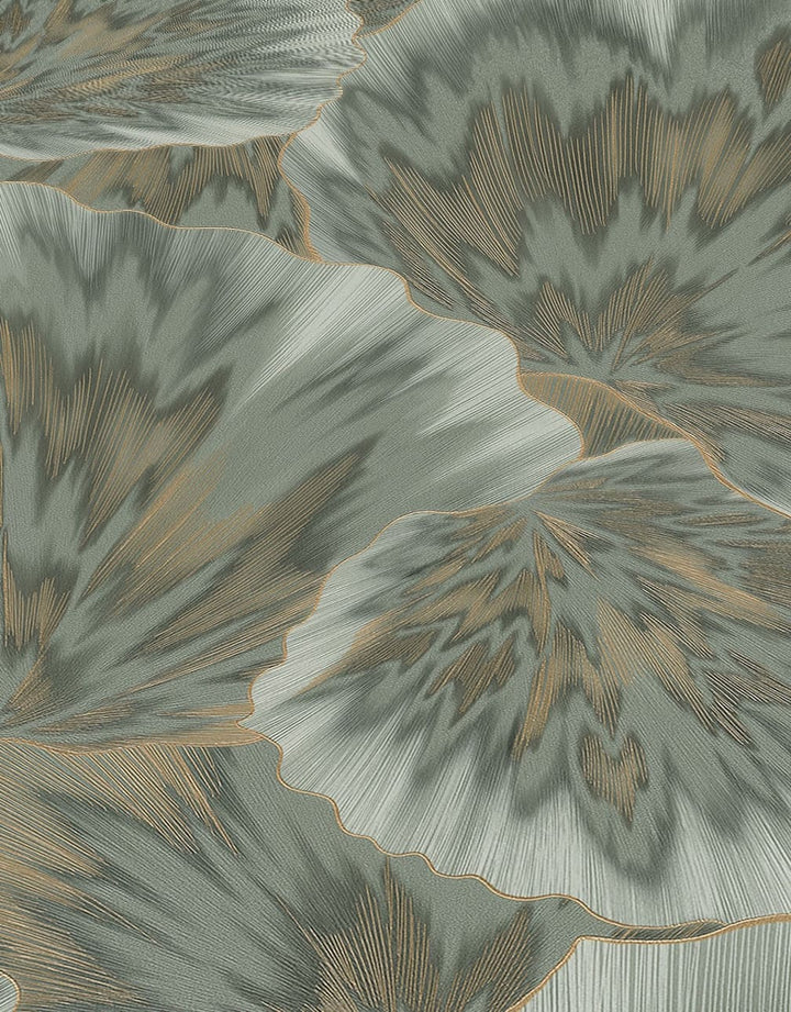 Erismann Bliss Abstract Leaf Olive Wallpaper