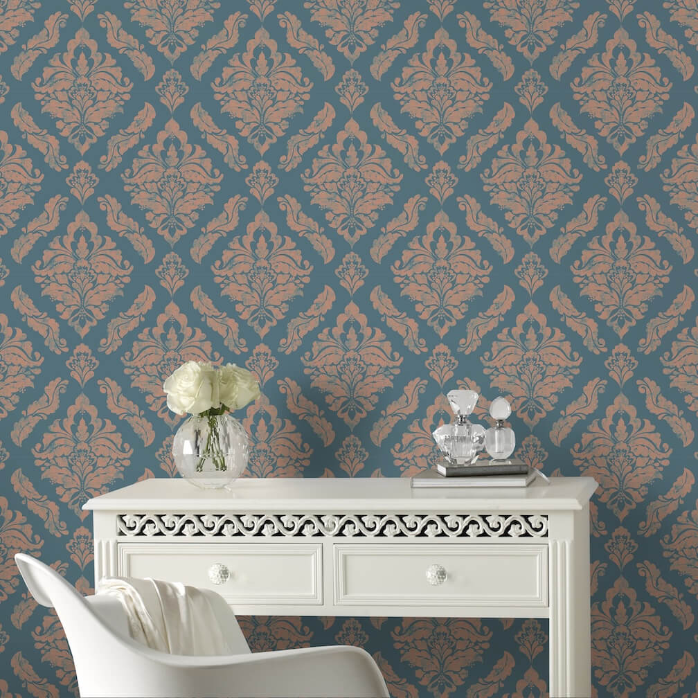 Boutique Damaris Turquoise Wallpaper