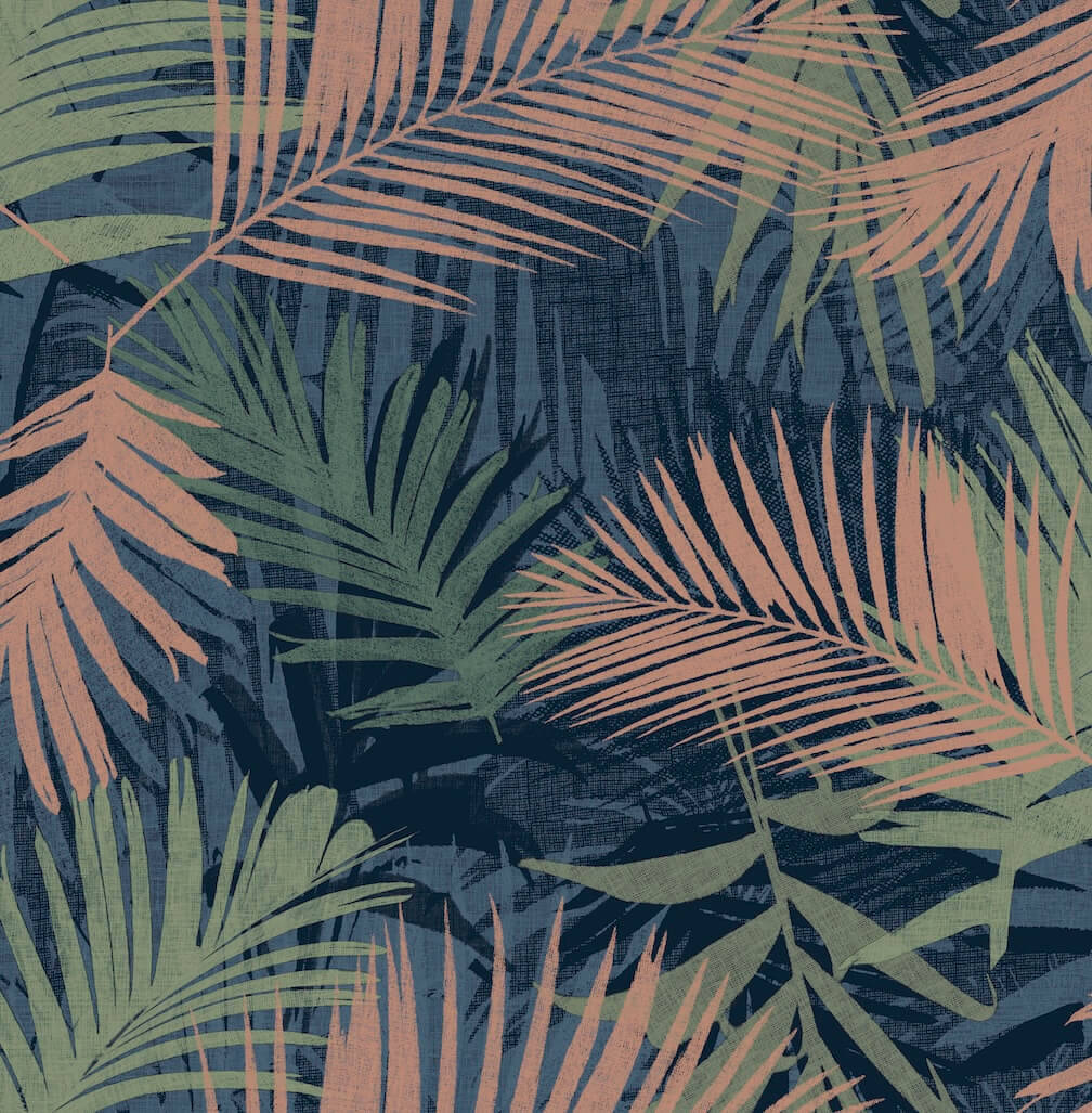 Boutique Jungle Glam Blue & Green Wallpaper