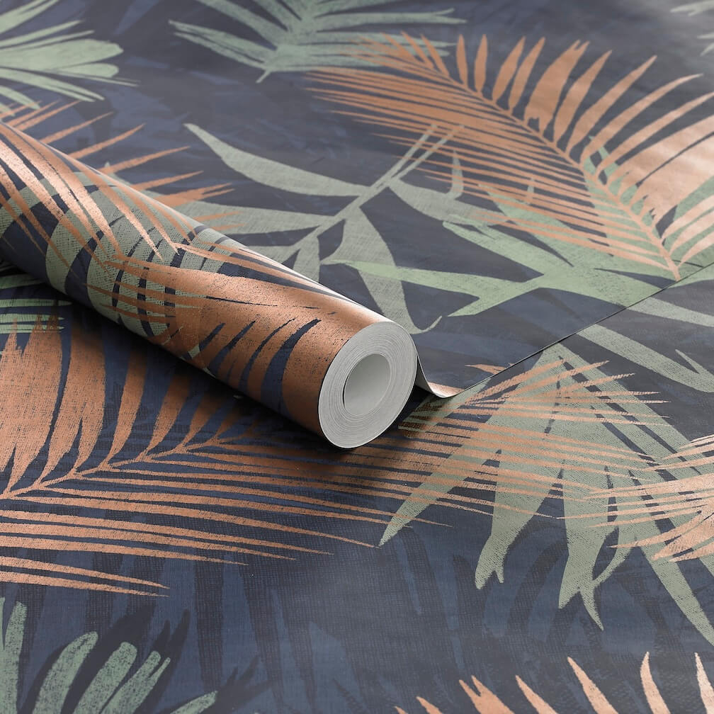Boutique Jungle Glam Blue & Green Wallpaper