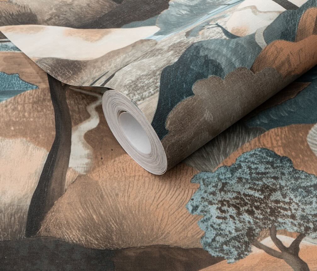 Erismann Tree Landscape Brown Vinyl Wallpaper