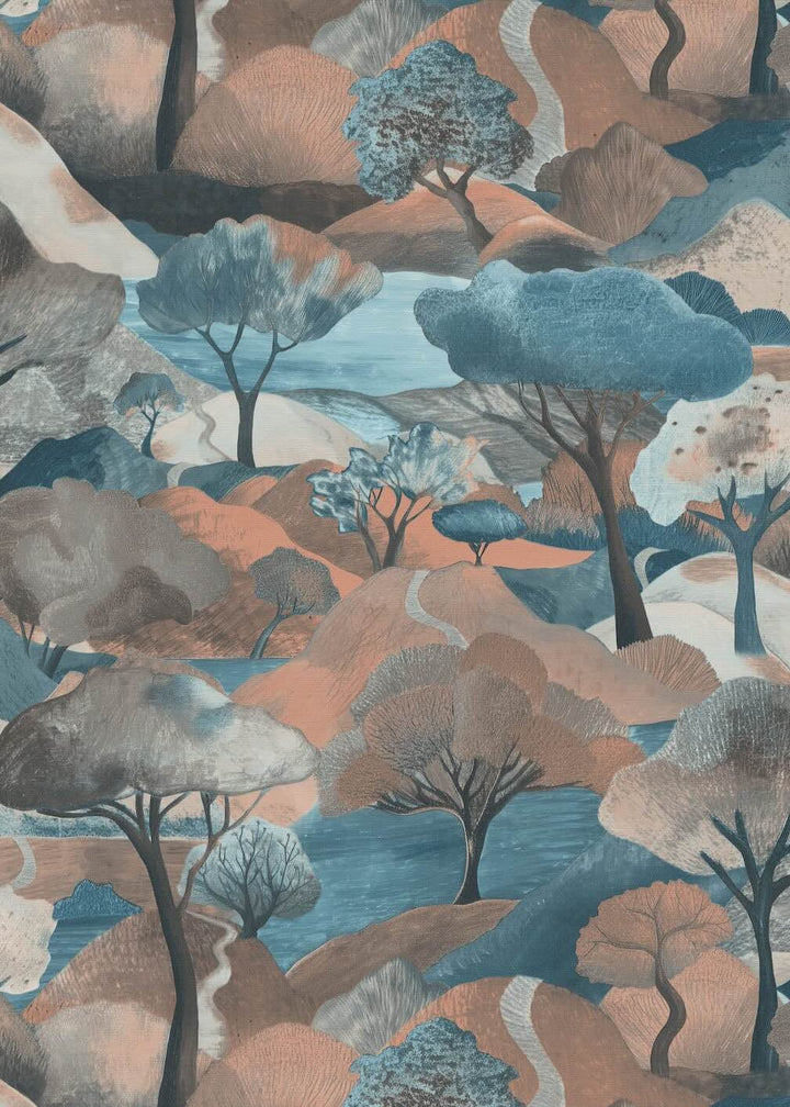 Erismann Tree Landscape Brown Vinyl Wallpaper