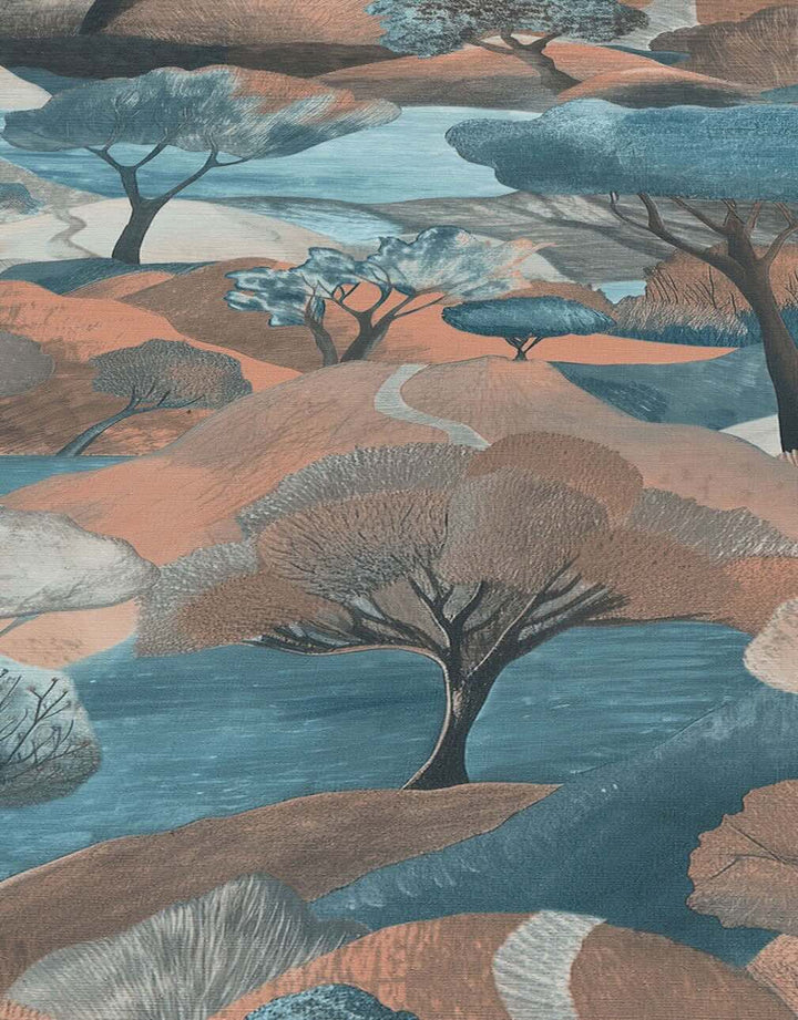 Erismann Tree Landscape Brown Vinyl Wallpaper
