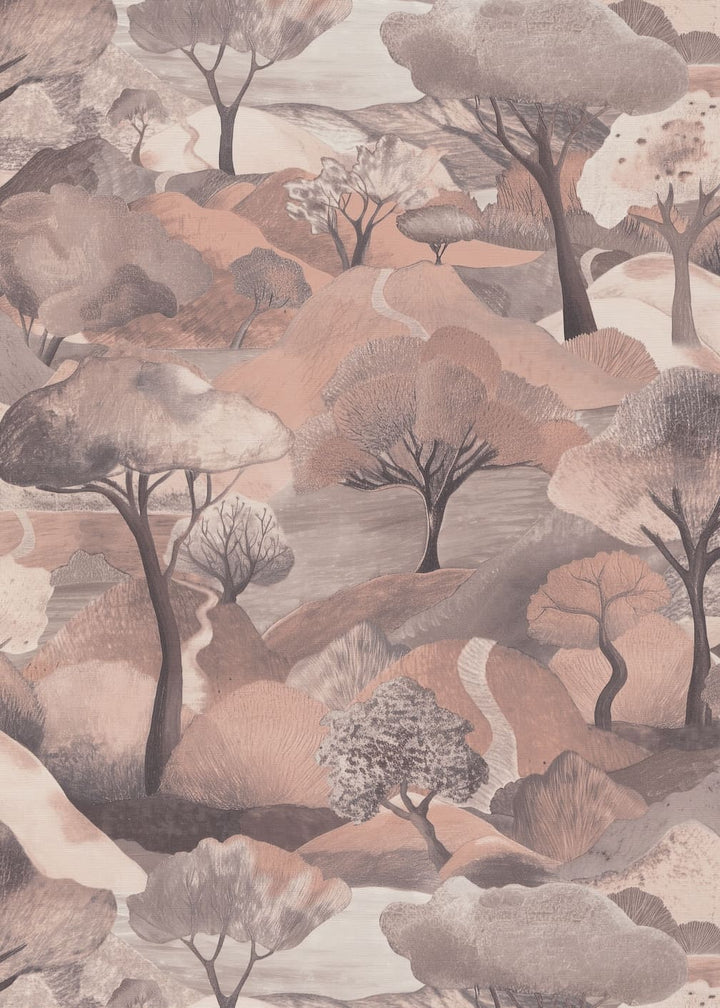 Erismann Tree Landscape Beige Vinyl Wallpaper