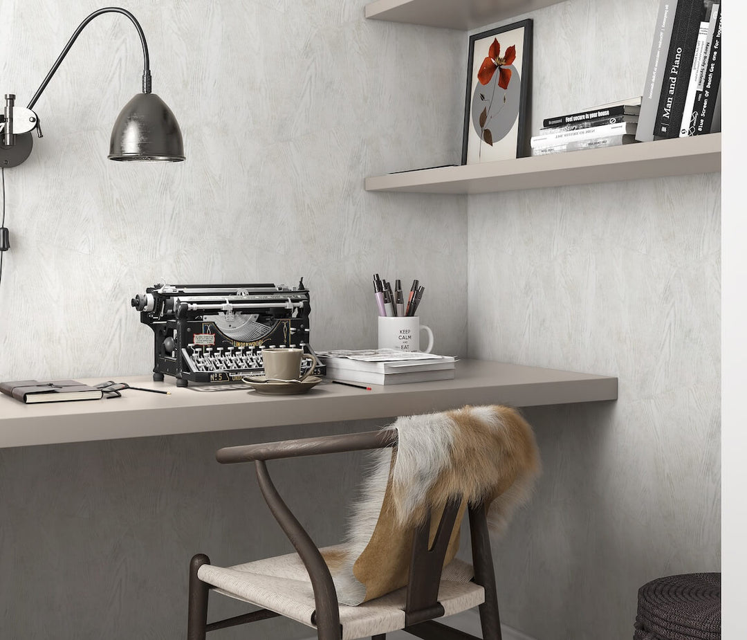 Erismann Sonata Wood Grain Light Grey Wallpaper