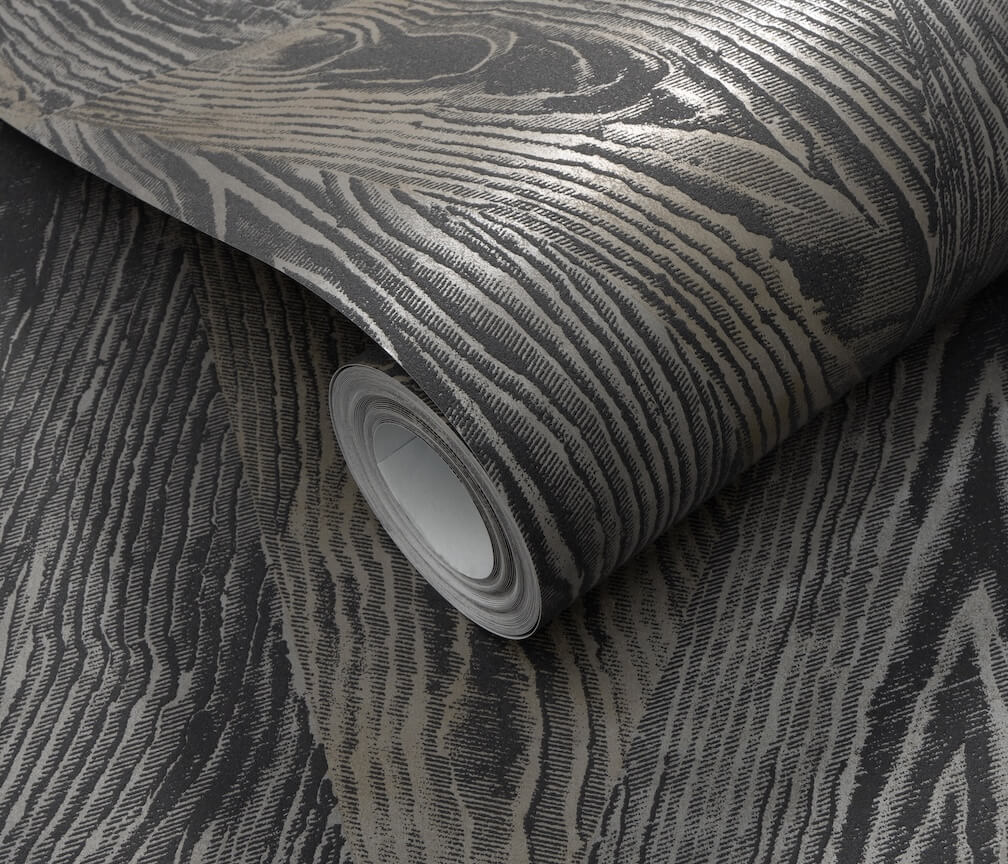 The Erismann Sonata Wood Grain Black Wallpaper