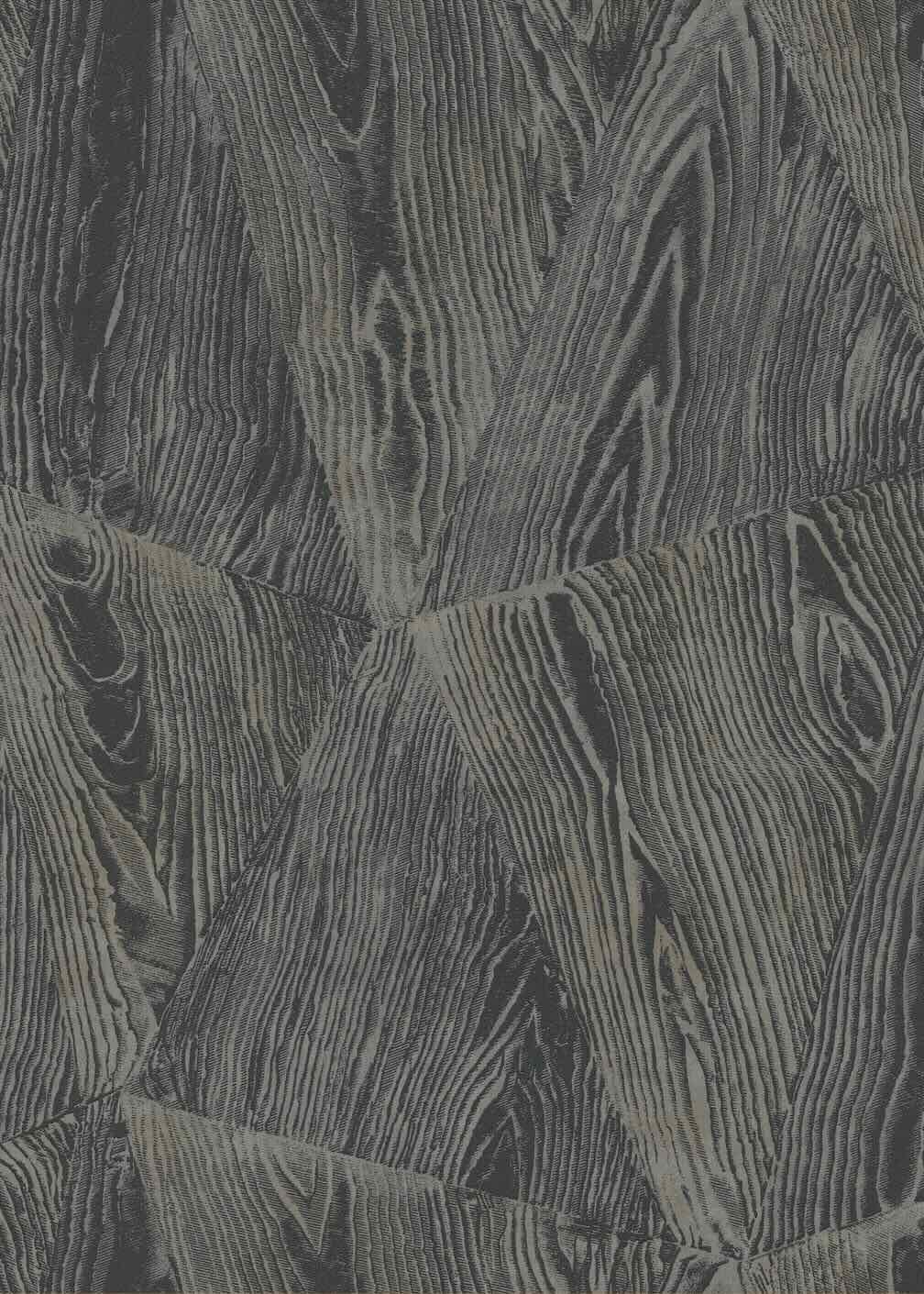 The Erismann Sonata Wood Grain Black Wallpaper