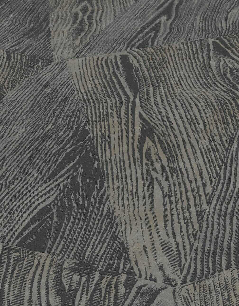 The Erismann Sonata Wood Grain Black Wallpaper