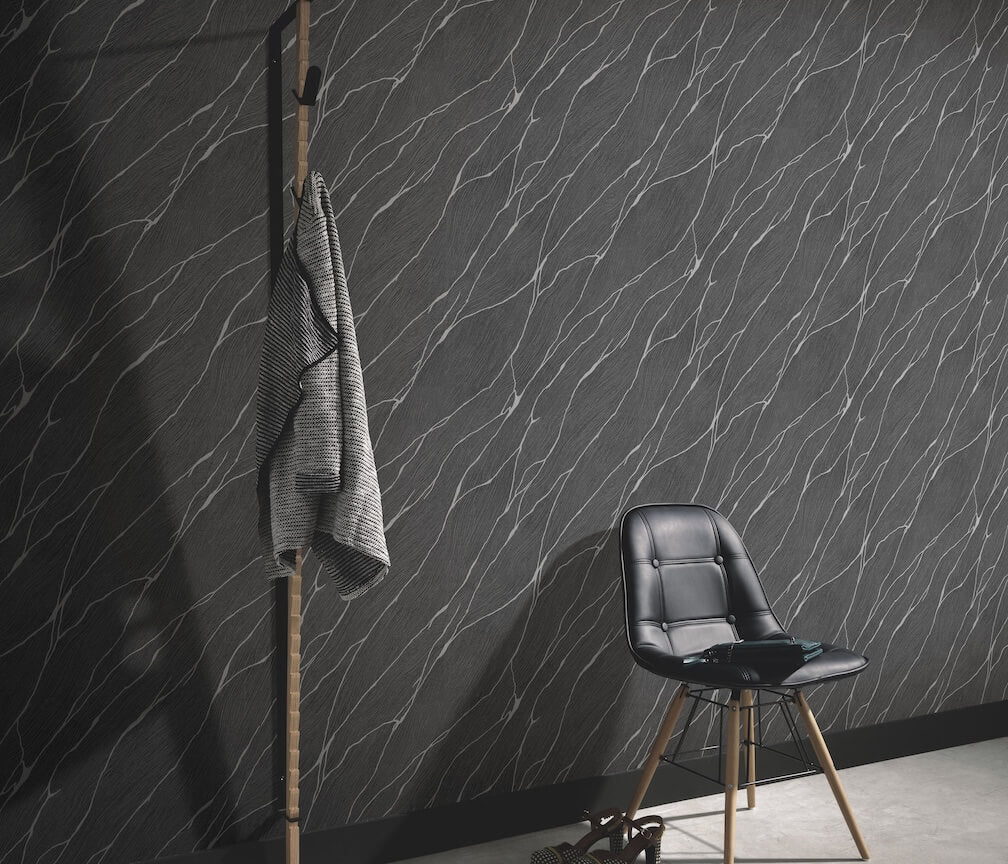 Erismann Calore Black/Silver Vinyl Wallpaper