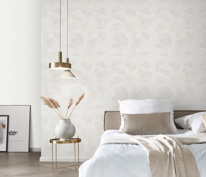 Erismann Largo Leaf Cream Vinyl Wallpaper