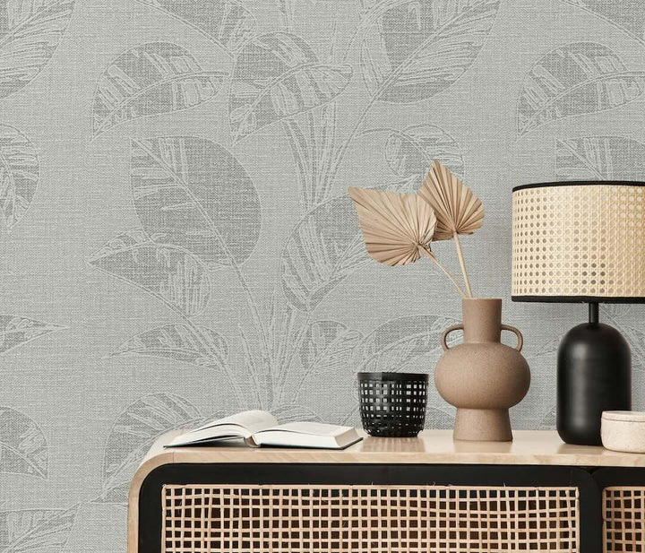 Erismann Largo Leaf Olive Vinyl Wallpaper