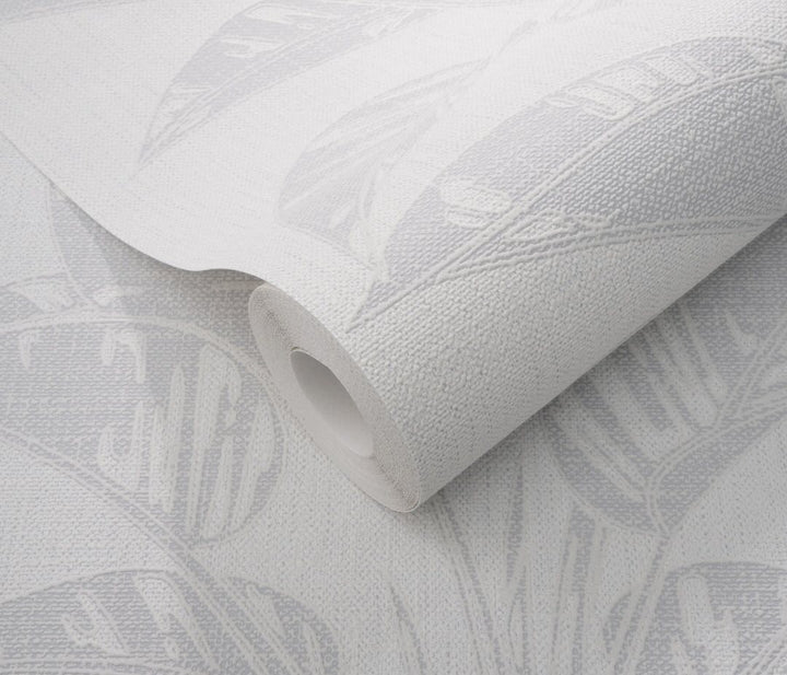 Erismann Largo Leaf Light Grey Vinyl Wallpaper