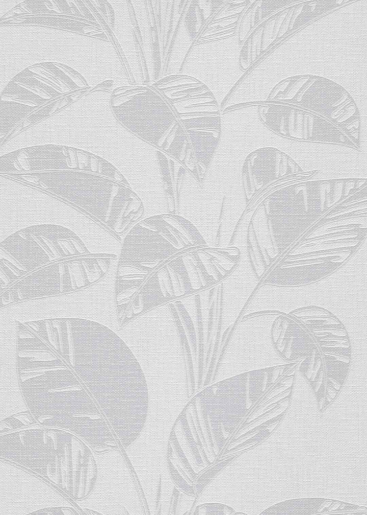 Erismann Largo Leaf Light Grey Vinyl Wallpaper