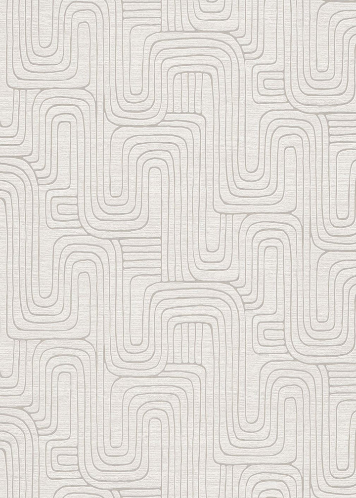 Erismann Rondo Curved Lines Beige Wallpaper