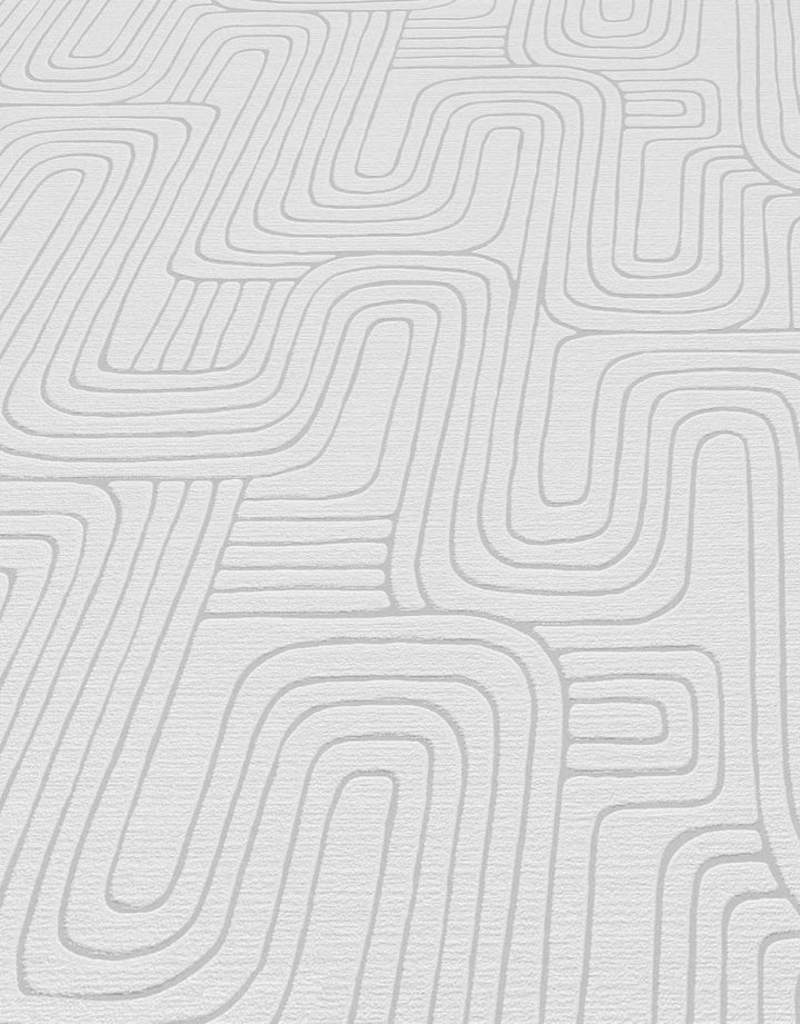 Erismann Rondo Curved Lines Soft Grey Wallpaper