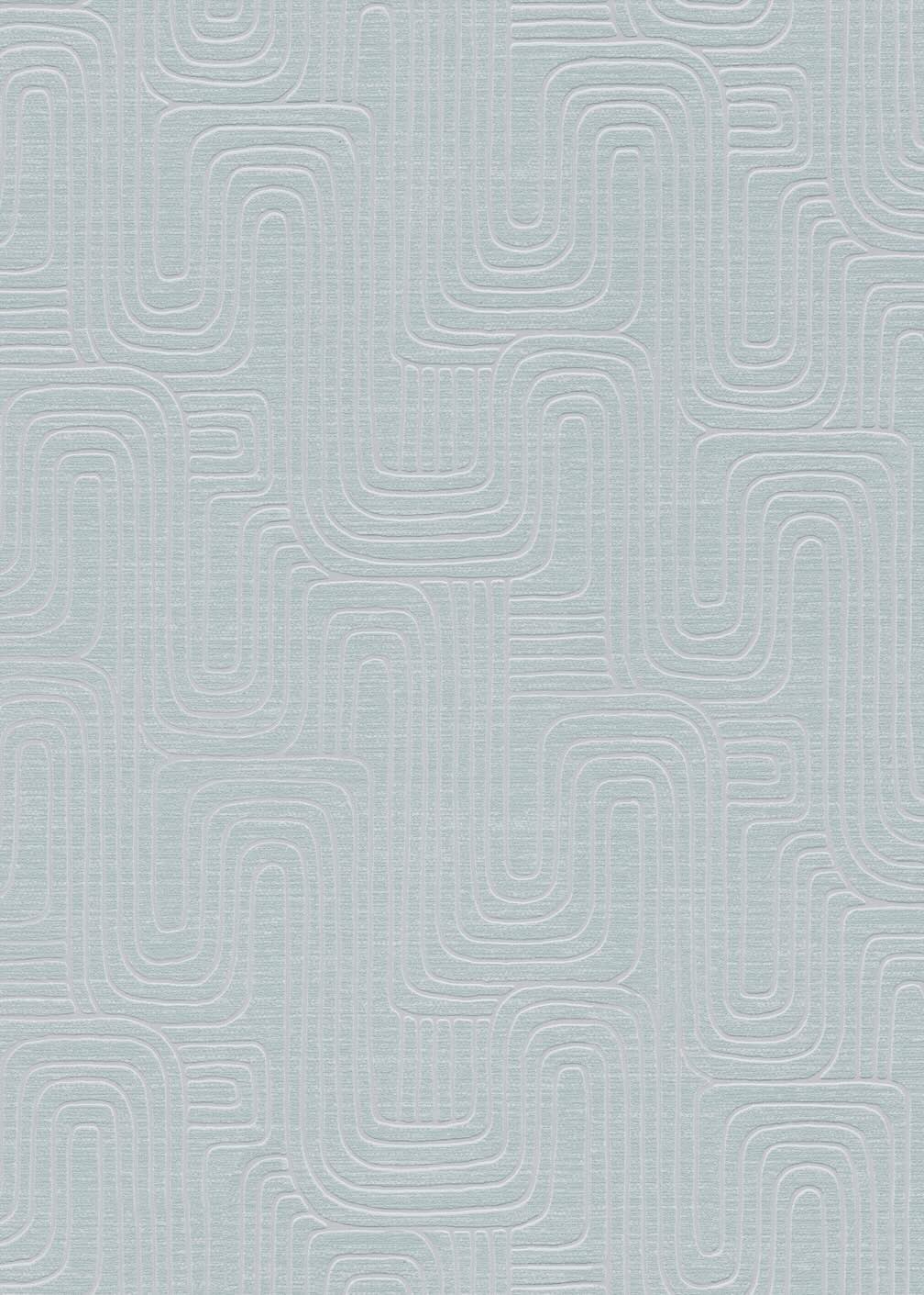 Erismann Rondo Curved Lines Duck Egg Wallpaper