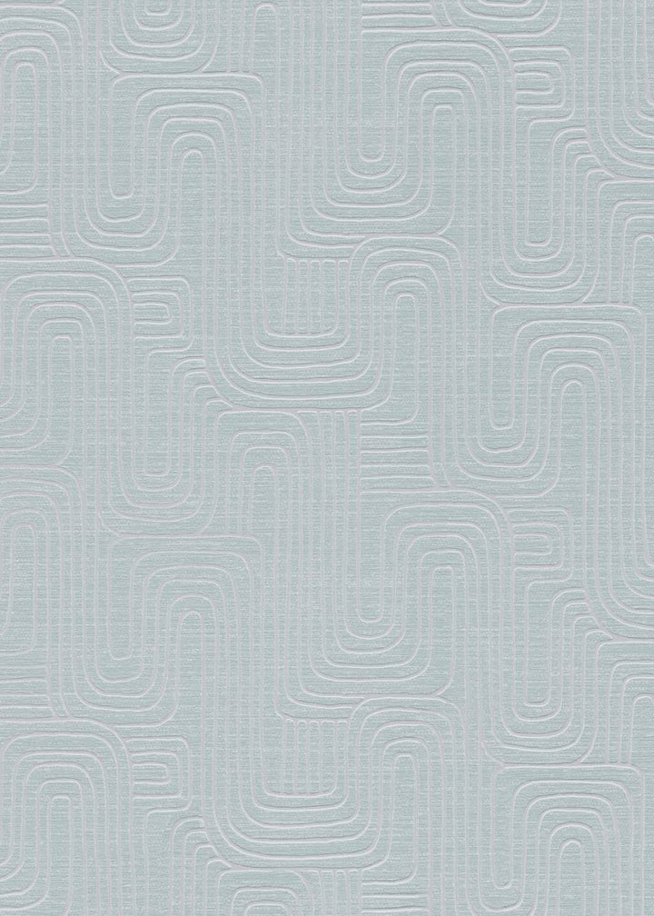 Erismann Rondo Curved Lines Duck Egg Wallpaper