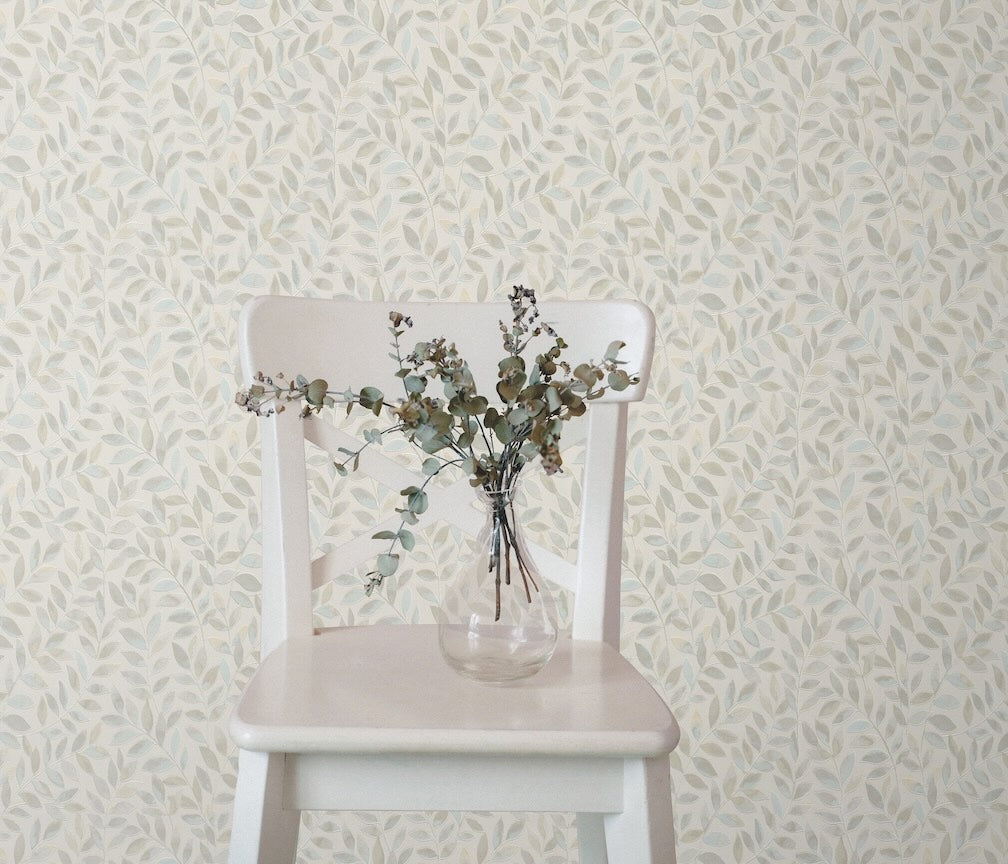 Erismann Ameroso Leaf Beige Blown Vinyl Wallpaper