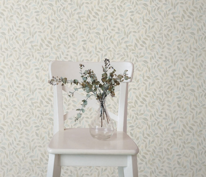 Erismann Ameroso Leaf Beige Blown Vinyl Wallpaper