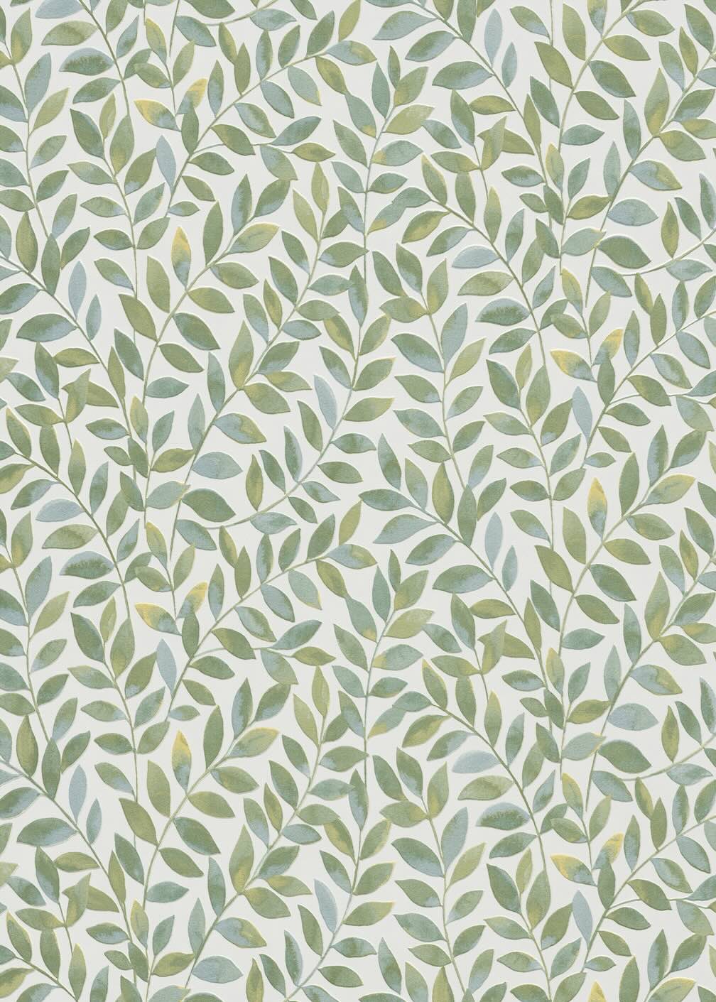 Erismann Ameroso Leaf Green Blown Vinyl Wallpaper