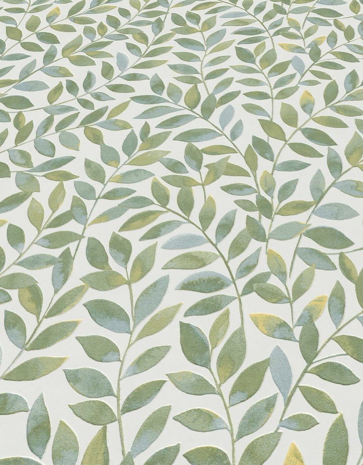 Erismann Ameroso Leaf Green Blown Vinyl Wallpaper