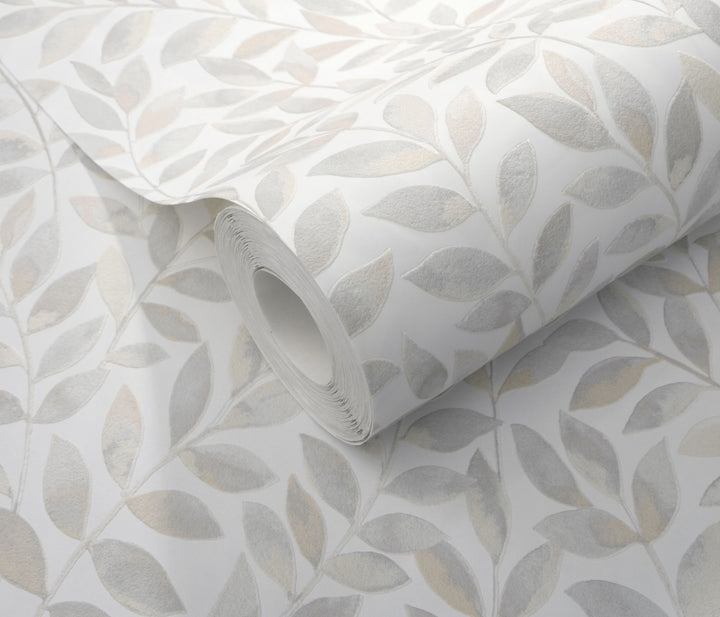 Erismann Ameroso Leaf Grey Blown Vinyl Wallpaper