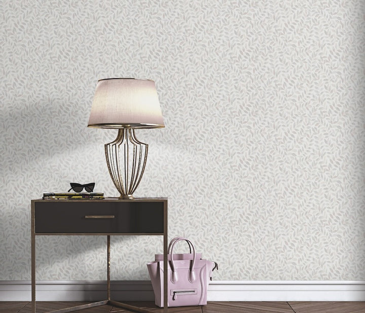 Erismann Ameroso Leaf Grey Blown Vinyl Wallpaper
