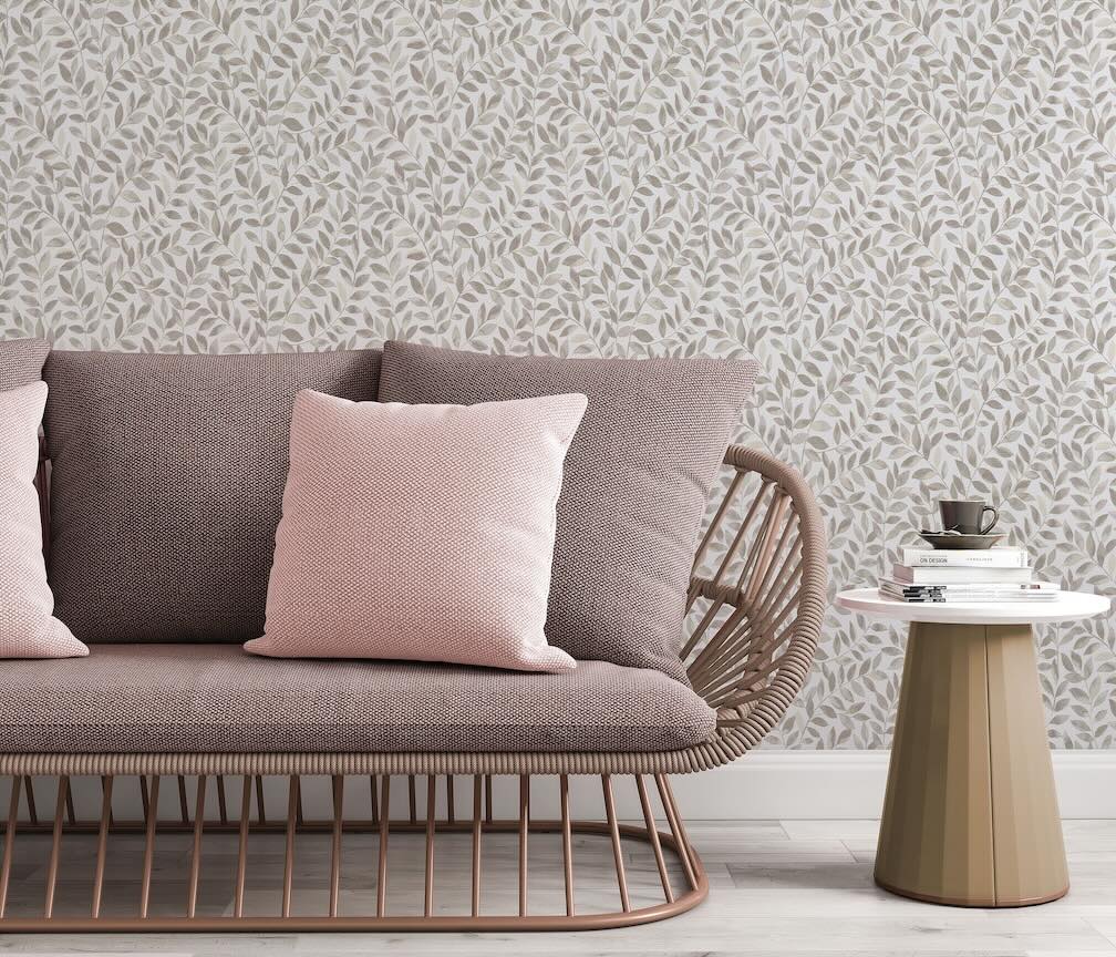 Erismann Ameroso Leaf Brown Blown Vinyl Wallpaper