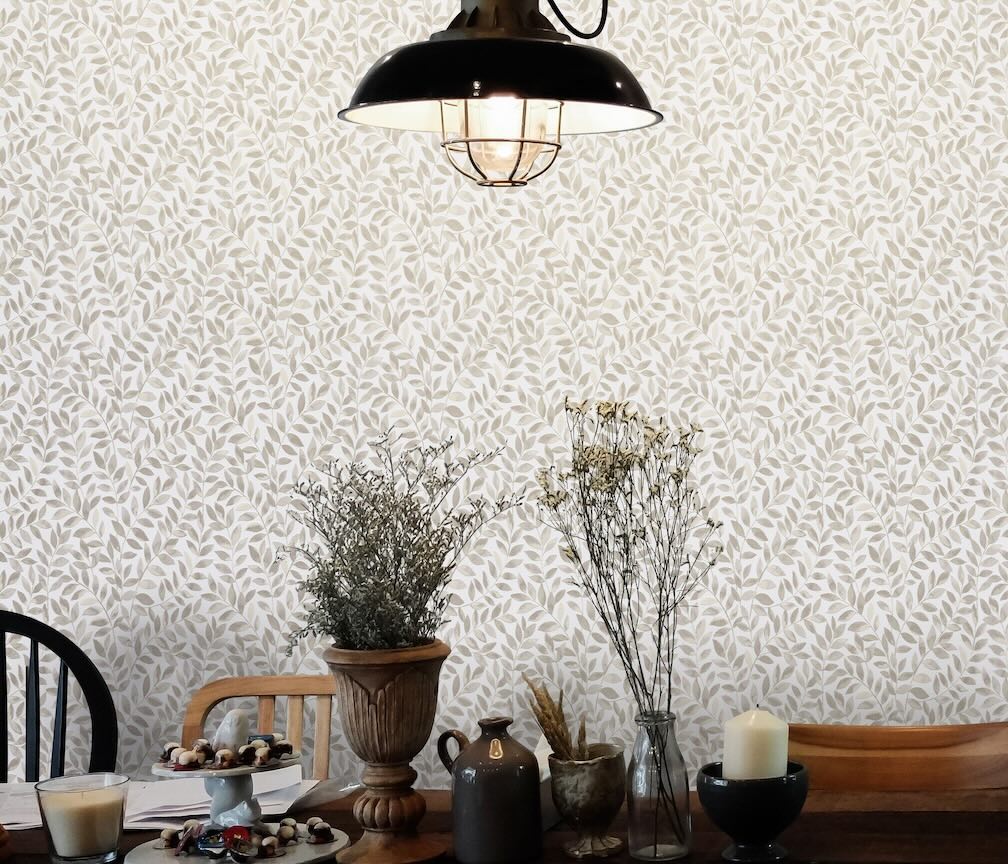 Erismann Ameroso Leaf Brown Blown Vinyl Wallpaper
