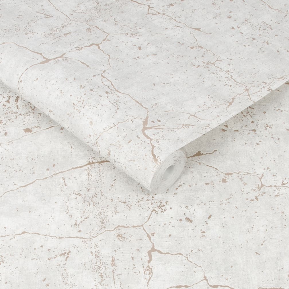 Kintsugi Rose Gold Textured Wallpaper