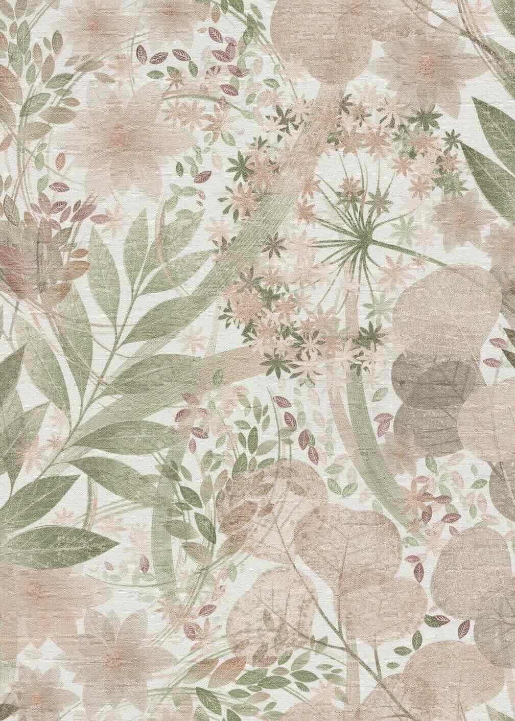 Erismann Secret Grove Floral Pink/Green Wallpaper