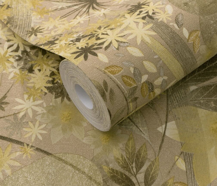 Erismann Secret Grove Floral Deep Ochre Wallpaper