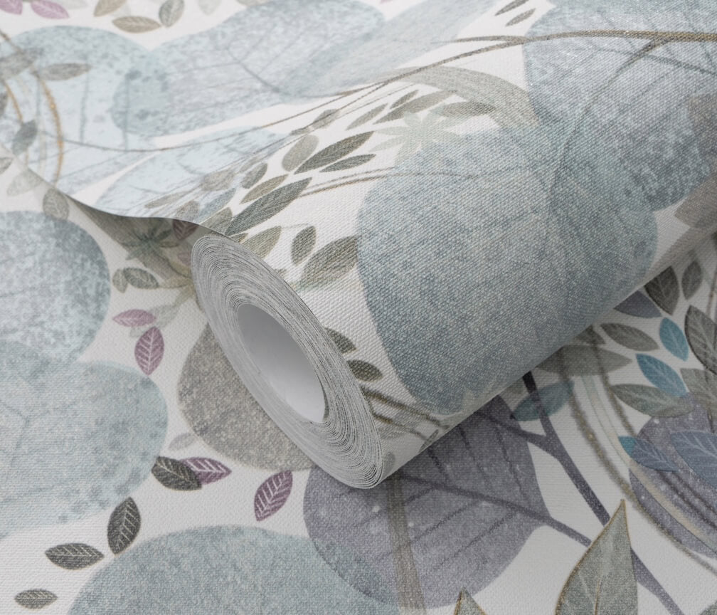Erismann Secret Grove Floral Blue/Silver Wallpaper