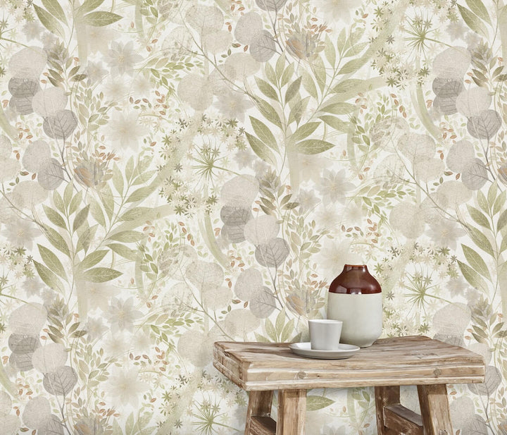 Erismann Secret Grove Floral Green Wallpaper