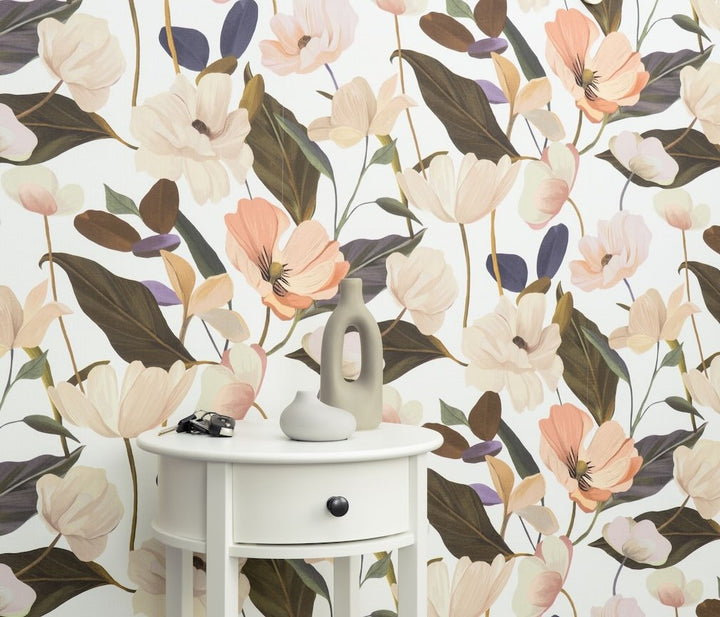 Erismann Fairy Blossom Floral Apricot Wallpaper