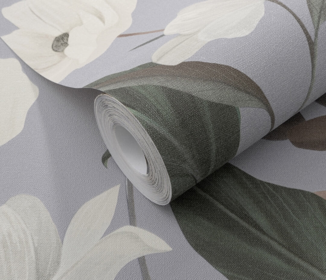 Erismann Fairy Blossom Floral Grey/White Wallpaper
