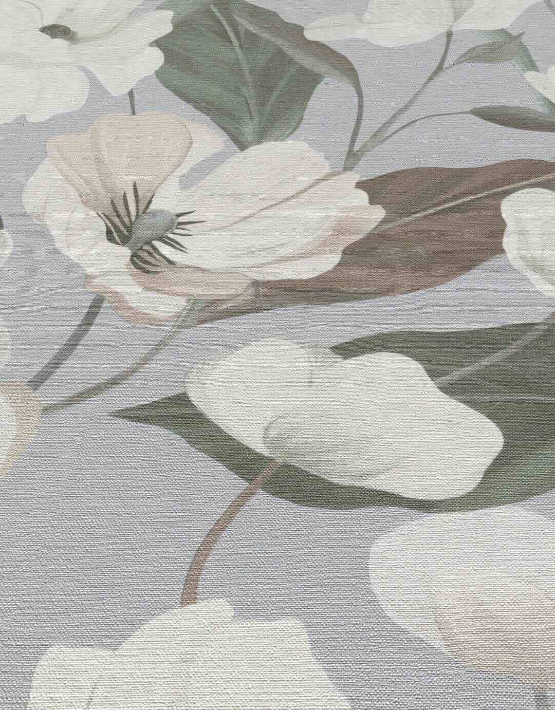 Erismann Fairy Blossom Floral Grey/White Wallpaper