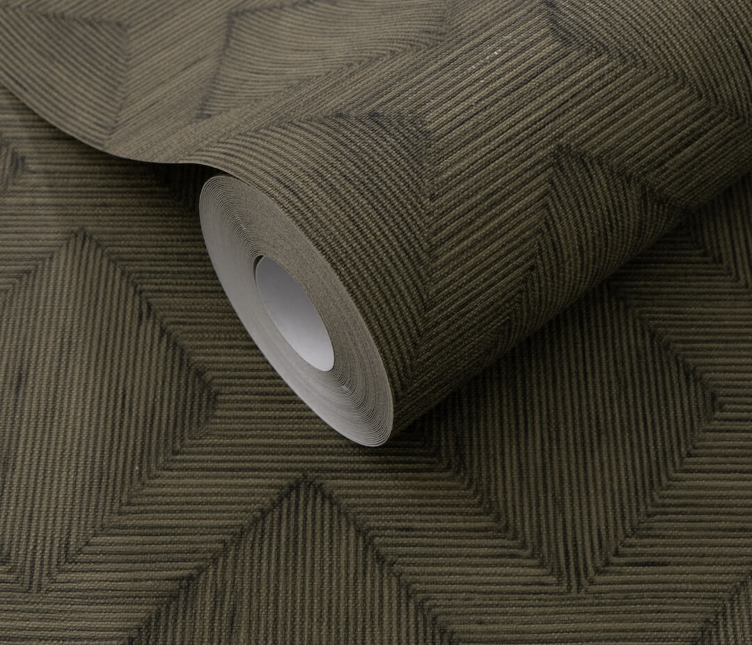 Erismann Hidden Harmony Geometric Forest Green Wallpaper