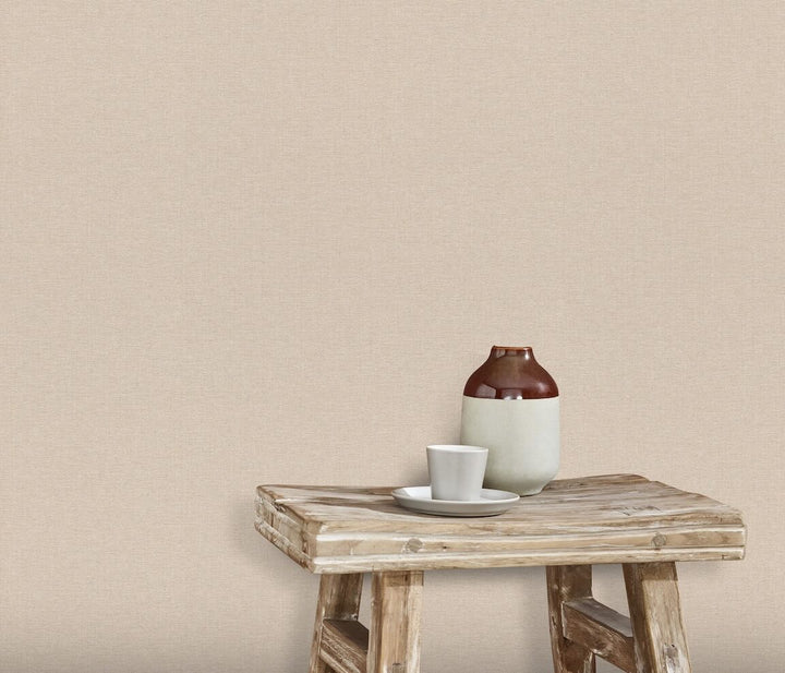 Erismann Serenity Linen Texture Biscuit Wallpaper