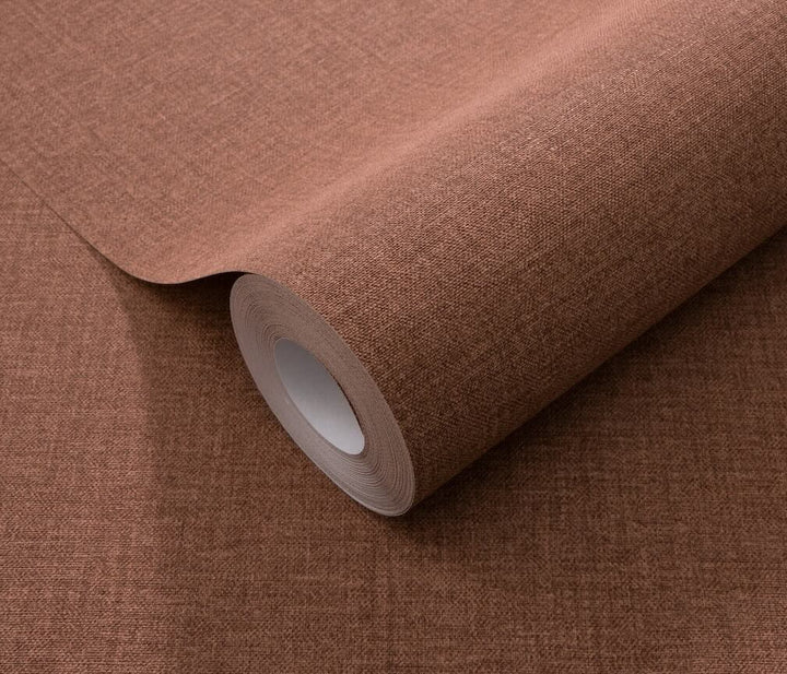 Erismann Serenity Linen Texture Rust Red Wallpaper