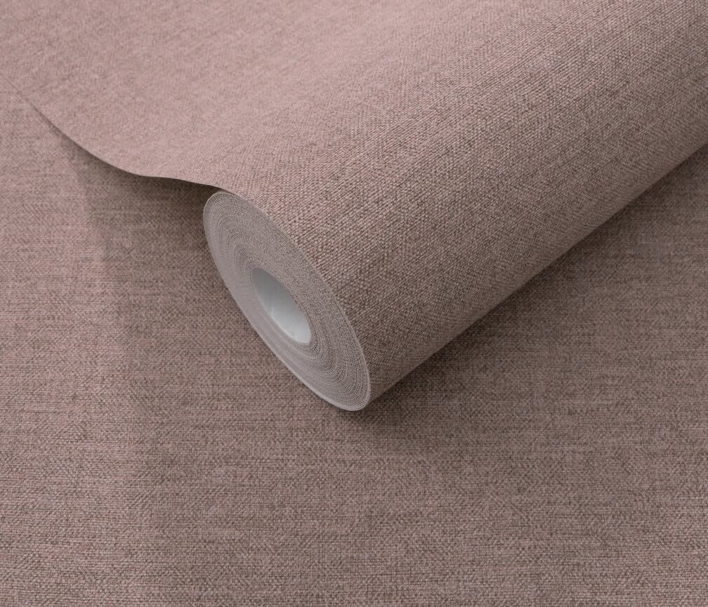 Erismann Serenity Linen Texture Dusty Pink Wallpaper
