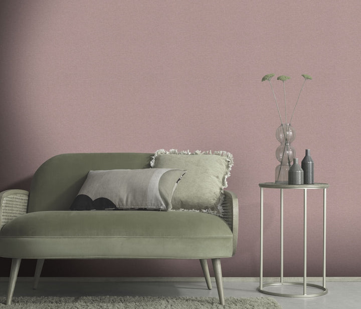 Erismann Serenity Linen Texture Dusty Pink Wallpaper