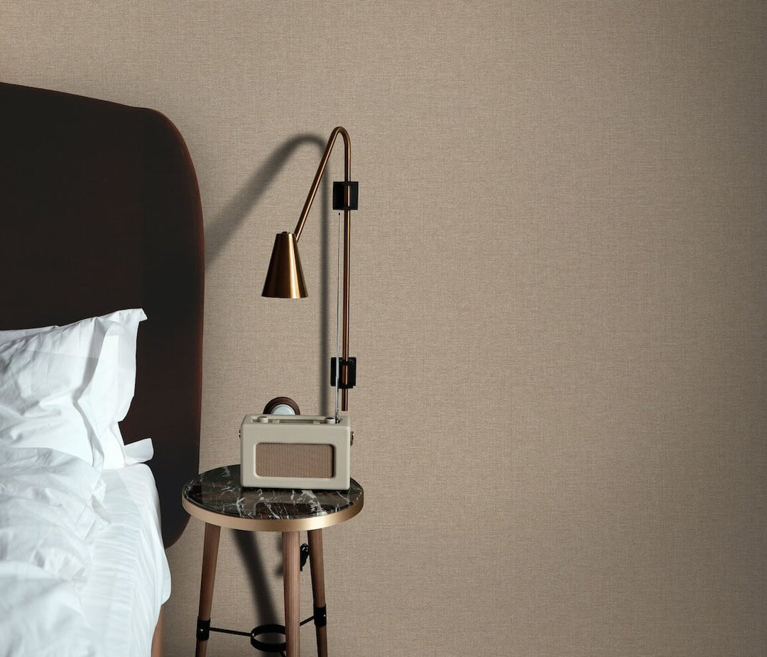 Erismann Serenity Linen Texture Caramel Wallpaper