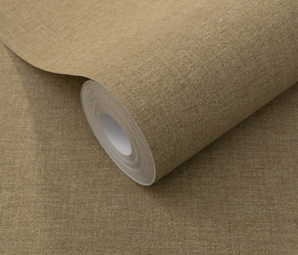 Erismann Serenity Linen Texture Old Gold Wallpaper