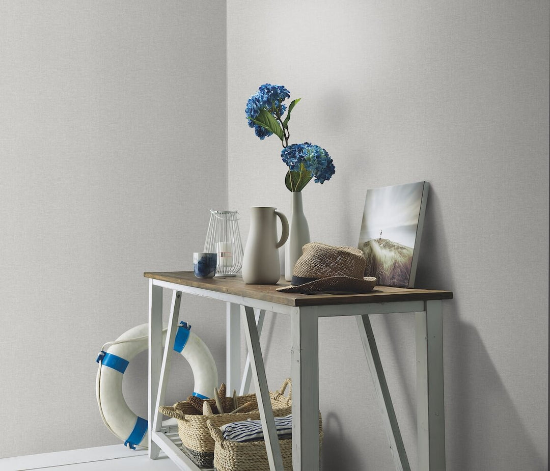 Erismann Serenity Linen Texture Dove Grey Wallpaper