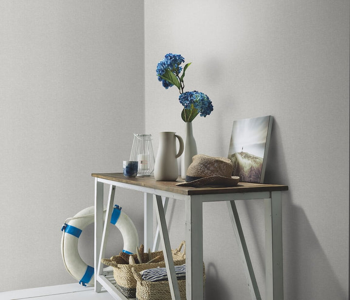 Erismann Serenity Linen Texture Dove Grey Wallpaper