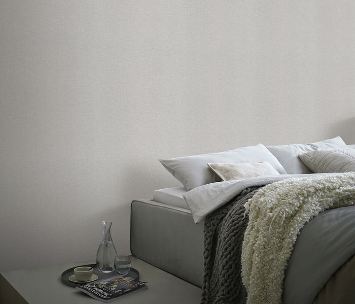 Erismann Serenity Linen Texture Dove Grey Wallpaper