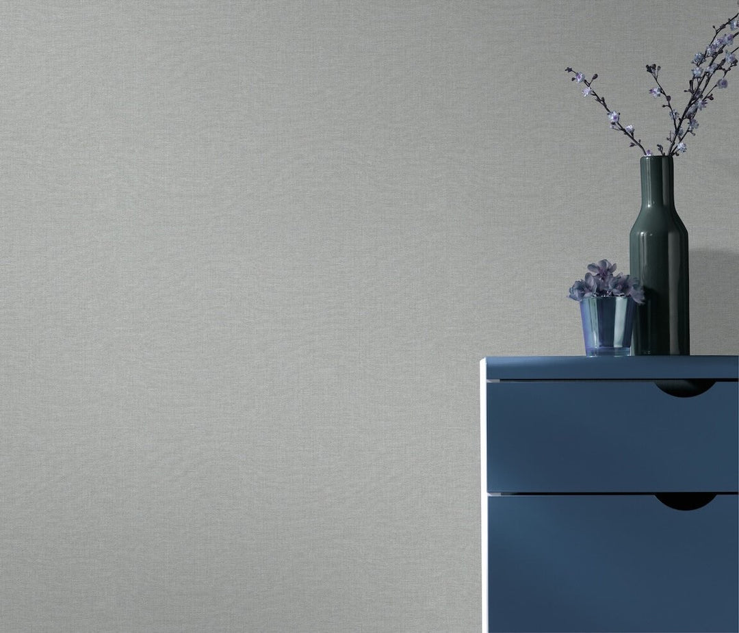 Erismann Serenity Linen Texture Grey Wallpaper
