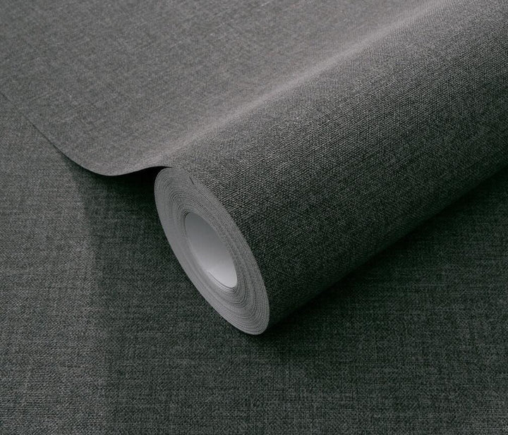 Erismann Serenity Linen Texture Black Wallpaper