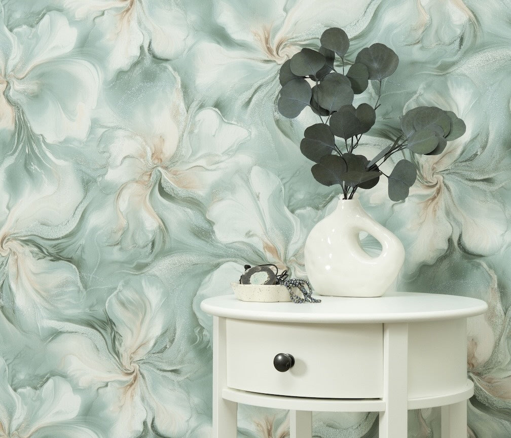 Erismann Aurora Turquoise Floral Wallpaper